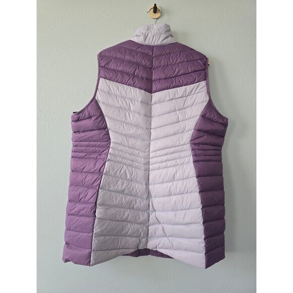 Lands' End Colorblock Down Puffer Vest 1X Purple Lightweight Warm Cozy Gorpcore - Picture 4 of 9